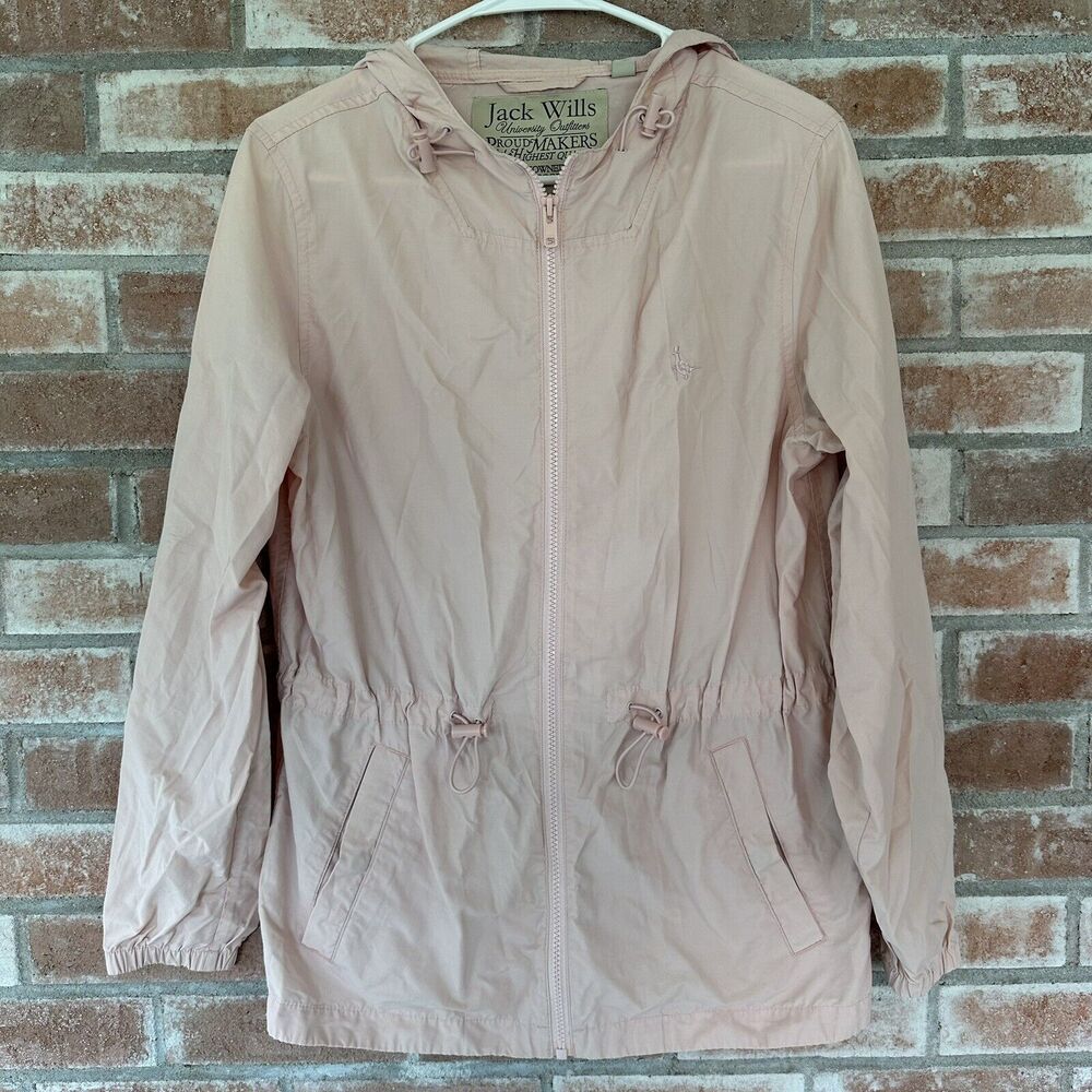 Jack Wills Hooded Zip Up Spring Jacket Size 6 Pink